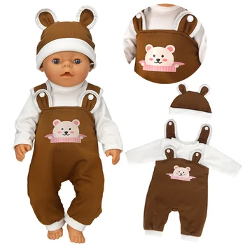 17-18 İnç Bebek oyuncak bebek giysileri Sevimli Ayı 3 Adet Kıyafetler 43cm Oyuncaklar Yeniden Doğmuş oyuncak bebek giysileri Yeni Doğan Bebek Tulum Bebek Aksesuarları