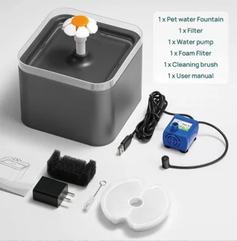 Pet su sebili 2L Kedi Çeşme Filtresi LED Aydınlatma ile USB Köpek Otomatik İçme Kediler su çeşmesi Filtreleme için Su