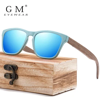 GM Polarize Ahşap Saman Güneş Gözlüğü Kadınlar ve Erkekler için Ayrıştırılabilir Doğal Malzeme S7006