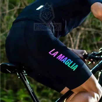 Siyah Masculino Önlükler Şort Diz Yoğunluğu Pad İle Sıcak Soğutucu Kaliteli Kumaş La Maglia Bisiklet Yarış Bretelle Yarış Pantolon