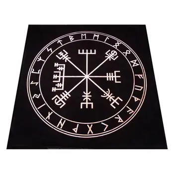 Tarot Masa Örtüsü Kehanet Tarot Kartı Ped Sarkaç Sihirli Pentagramı Runes Tarot Sunak Masa Örtüsü 49x49 cm