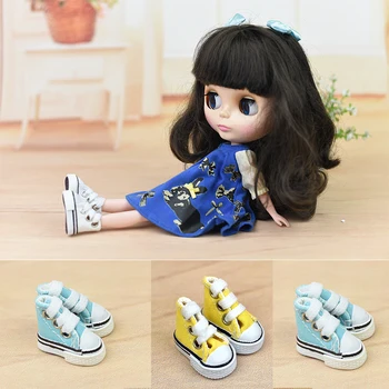 Uzunluk 3.5 cm Bebek El Yapımı Ayakkabı Farklı Renk, Bebek kanvas ayakkabılar İçin Uygun Blythe Doll BUZLU licca Azon Vücut, 1/8 SD OB Bebek