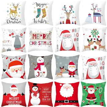 Noel minder örtüsü Kırmızı Yastık kanepe yastığı Yastık Kılıfı Koltuk Araba Ev Dekor yastık örtüsü Noel Dekorasyon Ev İçin